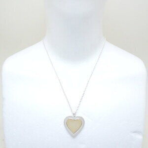 Tiffany Heart Plate Necklace Silver Yellow Gold
